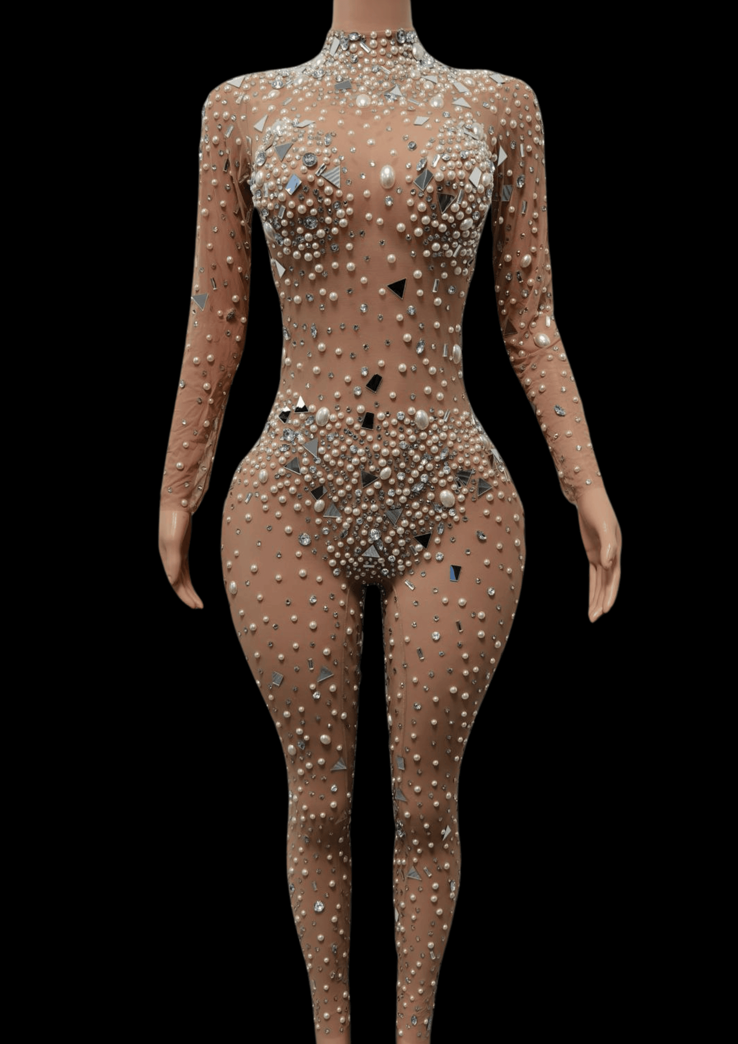 Party Jumpsuit: Nude Radiance - Gorgeous Festival Outfits - Glamstone