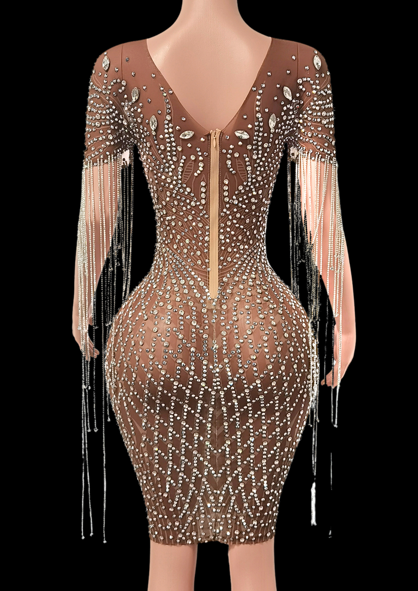 Midi Dress: Crystal Rain - Inspired by Kim Kardashian - Gorgeous Festival Outfits - Glamstone