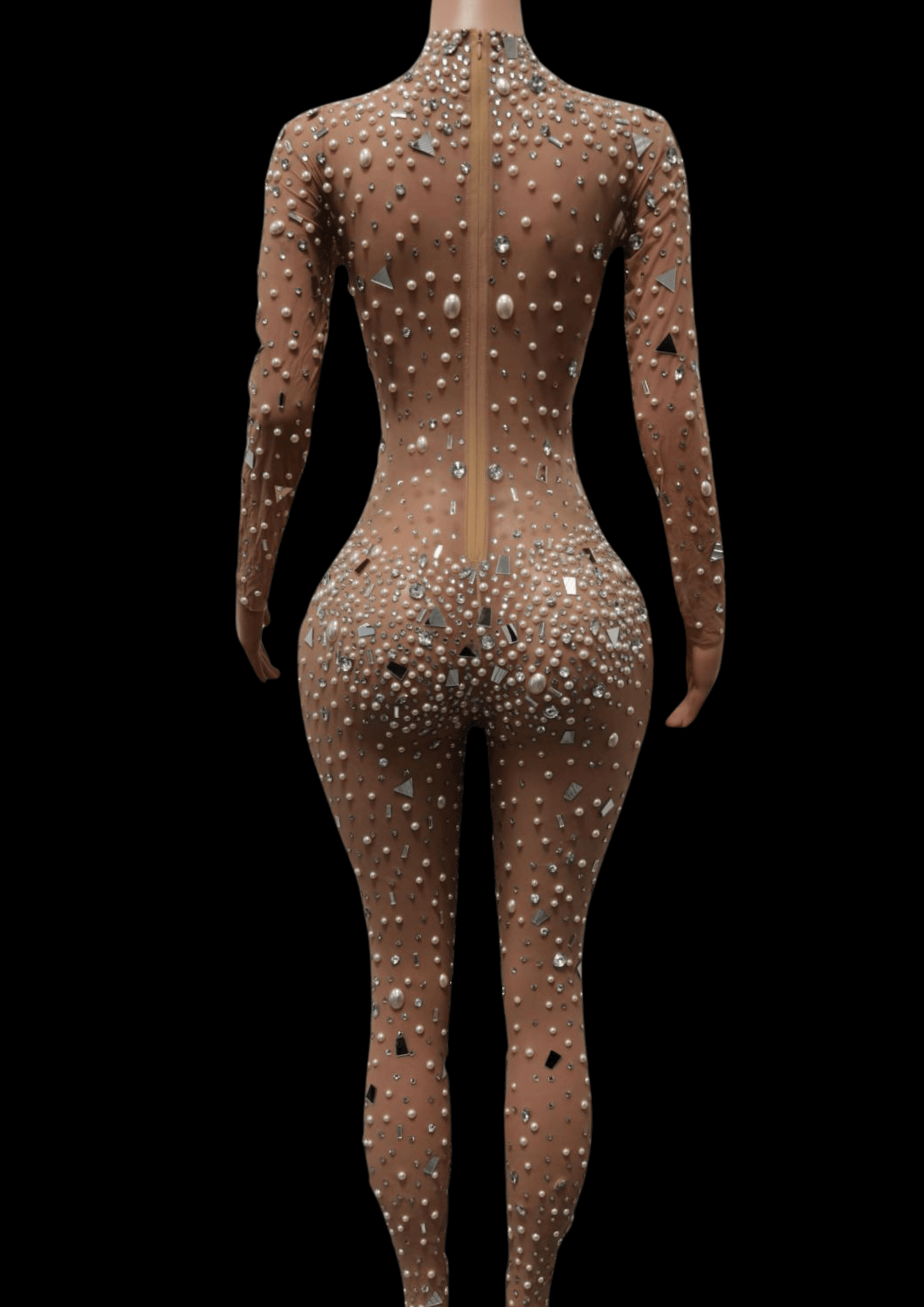 Party Jumpsuit: Nude Radiance - Gorgeous Festival Outfits - Glamstone