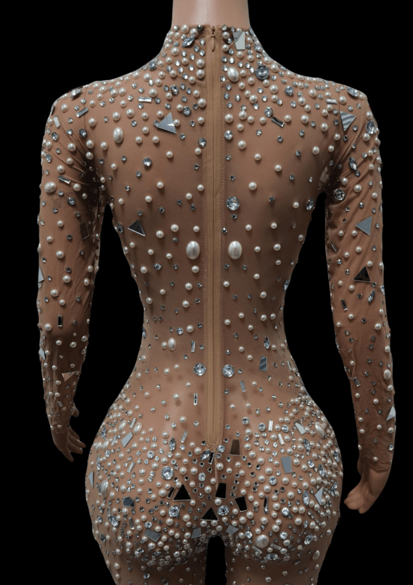 Party Jumpsuit: Nude Radiance - Gorgeous Festival Outfits - Glamstone