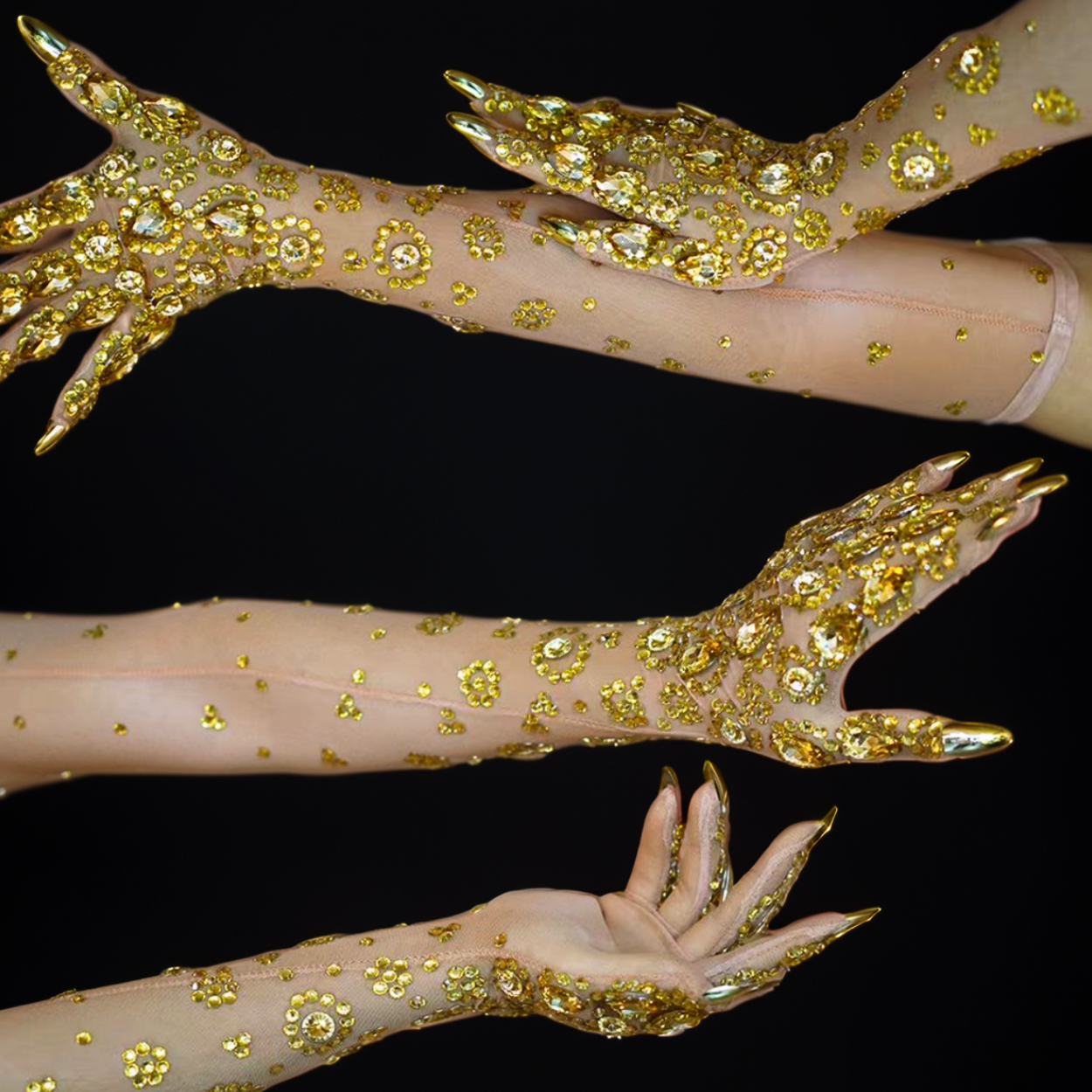 Party Gloves: Dazzle Twist - Gorgeous Festival Outfits - Glamstone