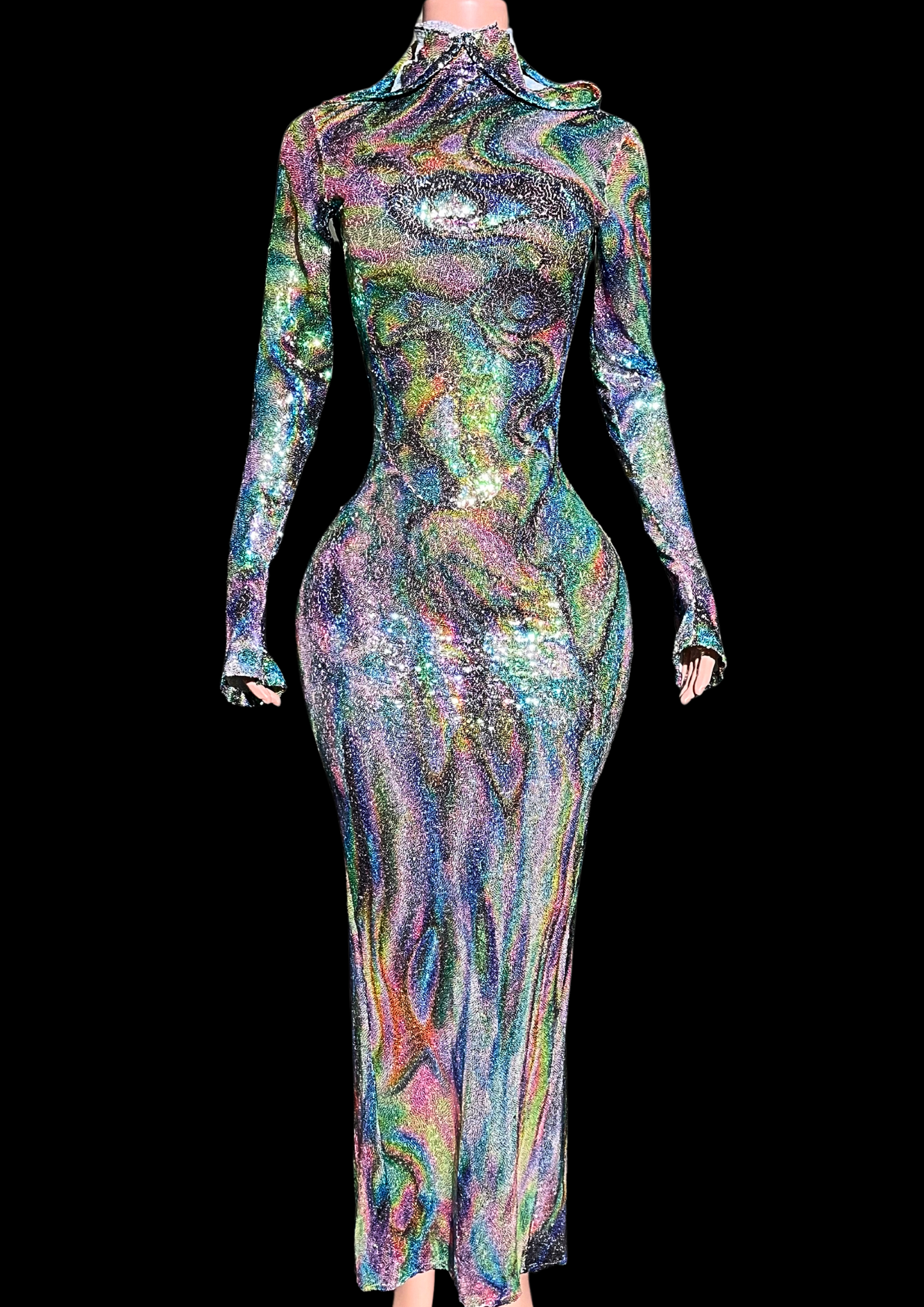 Maxi Dress: Holographic Fusion - Gorgeous Festival Outfits - Glamstone