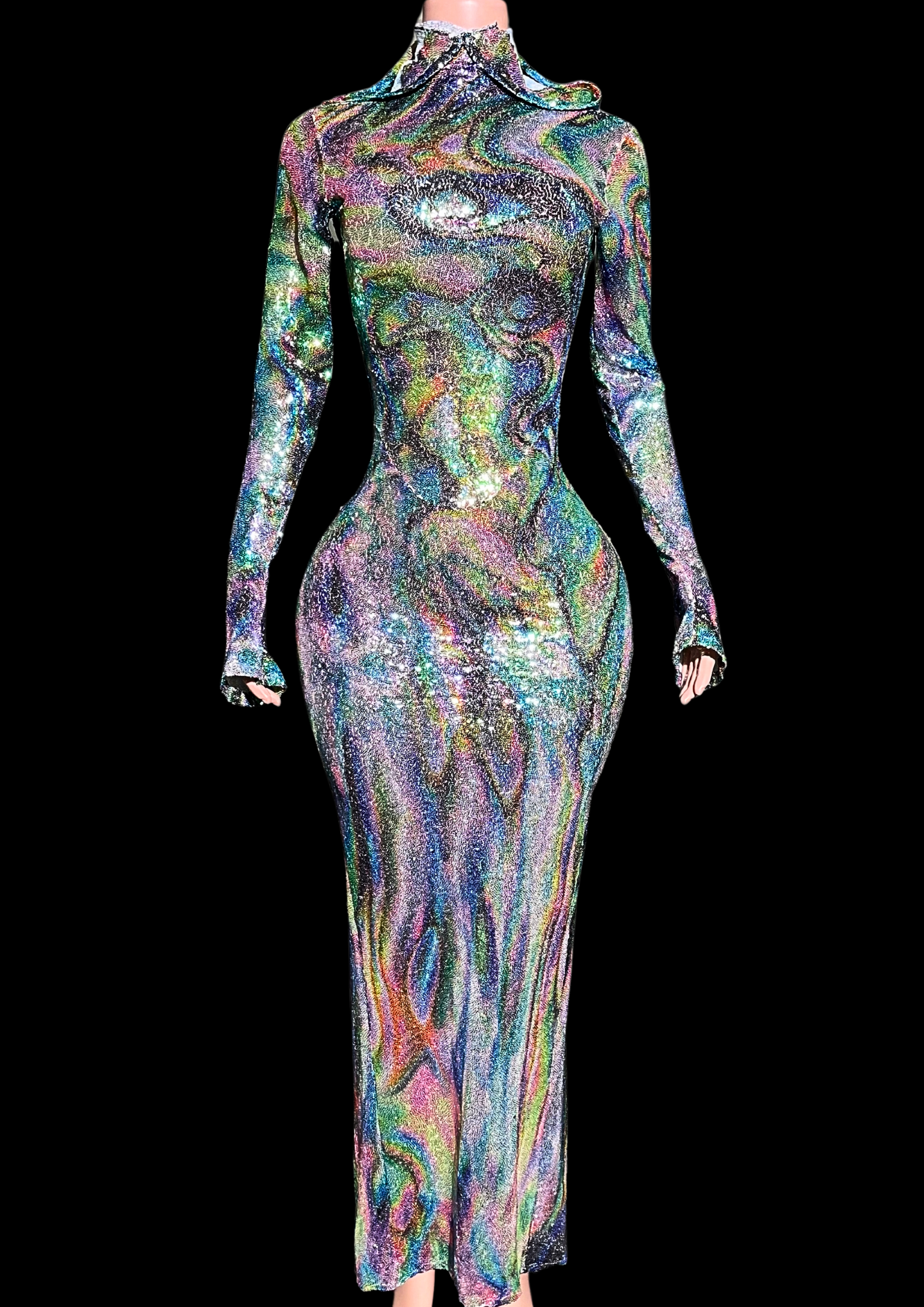 Maxi Dress: Holographic Fusion - Gorgeous Festival Outfits - Glamstone