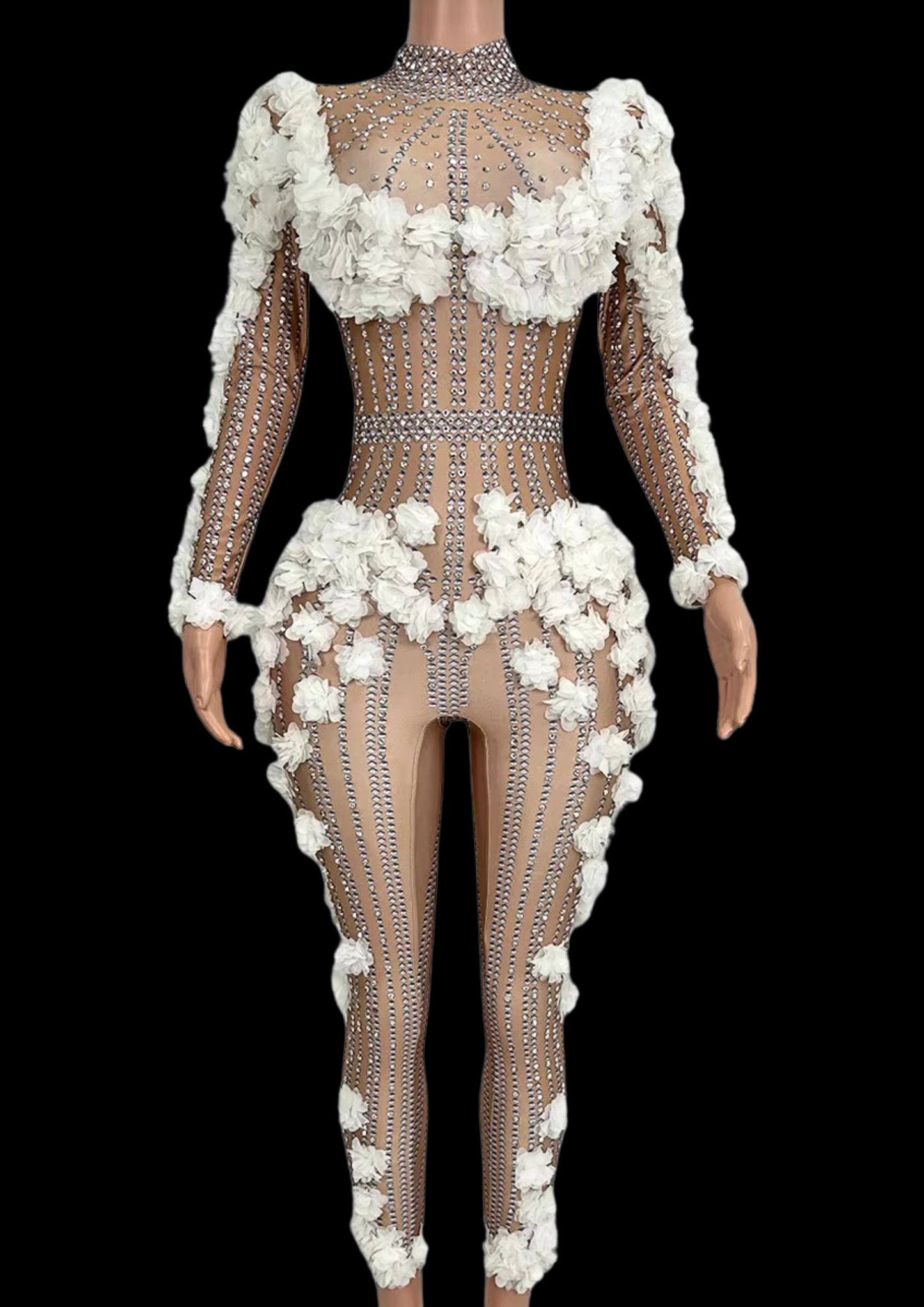 Party Jumpsuit: Petal Passion - White - Gorgeous Festival Outfits - Glamstone