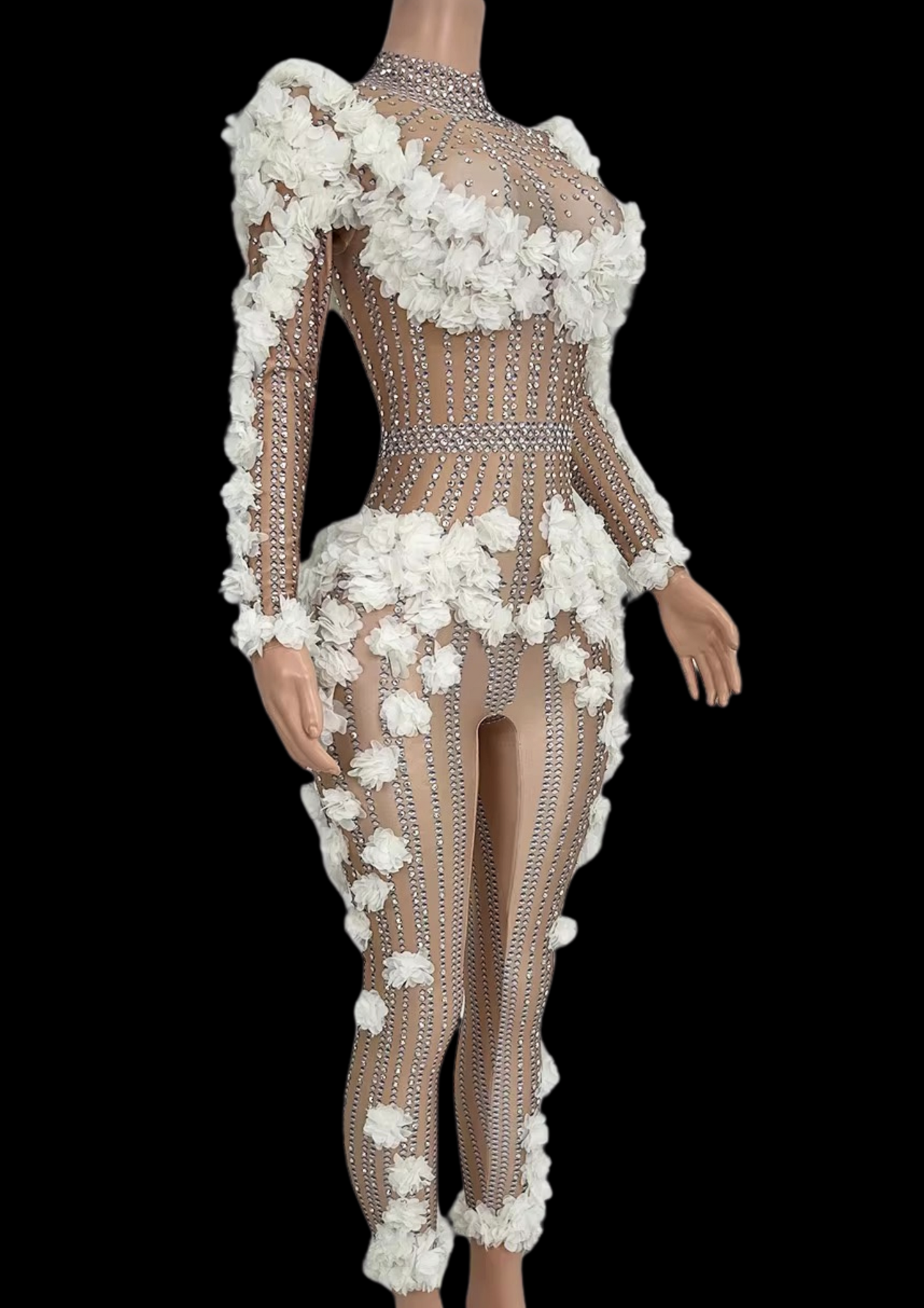 Party Jumpsuit: Petal Passion - White - Gorgeous Festival Outfits - Glamstone