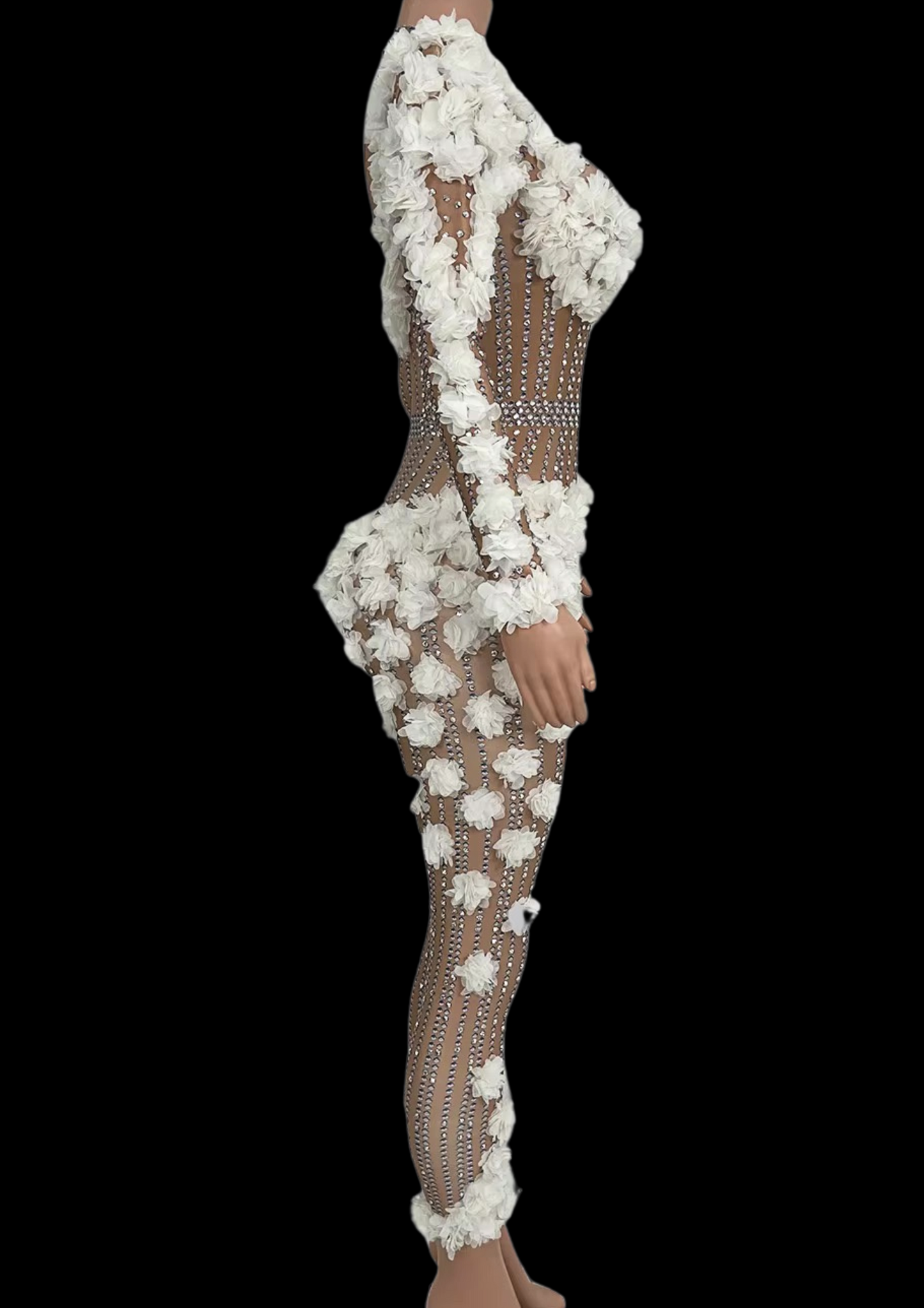 Party Jumpsuit: Petal Passion - White - Gorgeous Festival Outfits - Glamstone