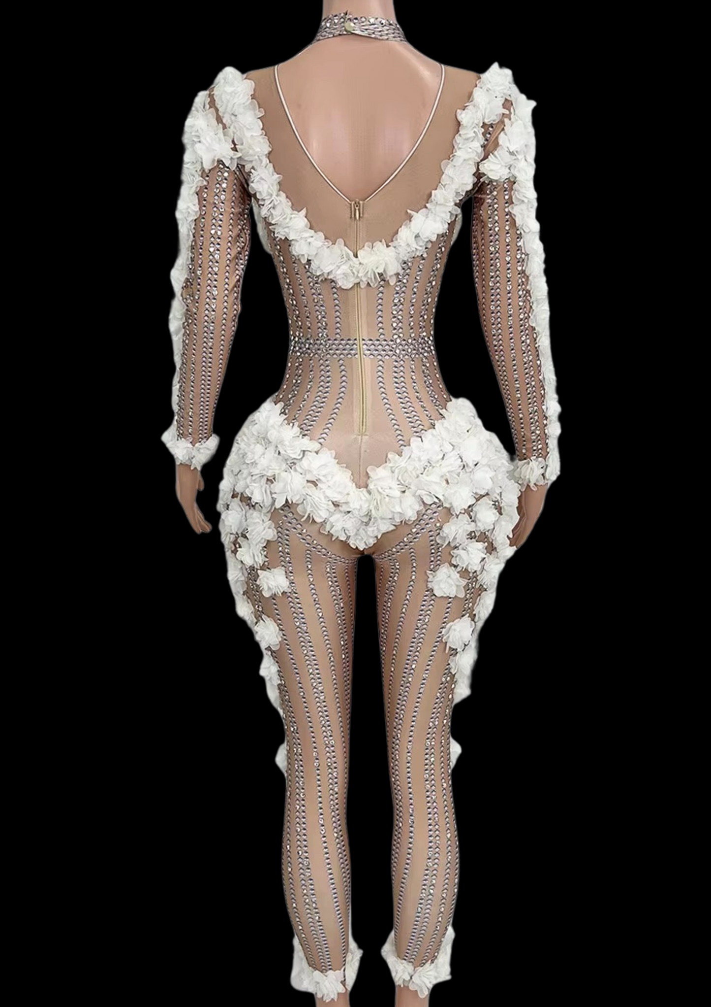 Party Jumpsuit: Petal Passion - White - Gorgeous Festival Outfits - Glamstone