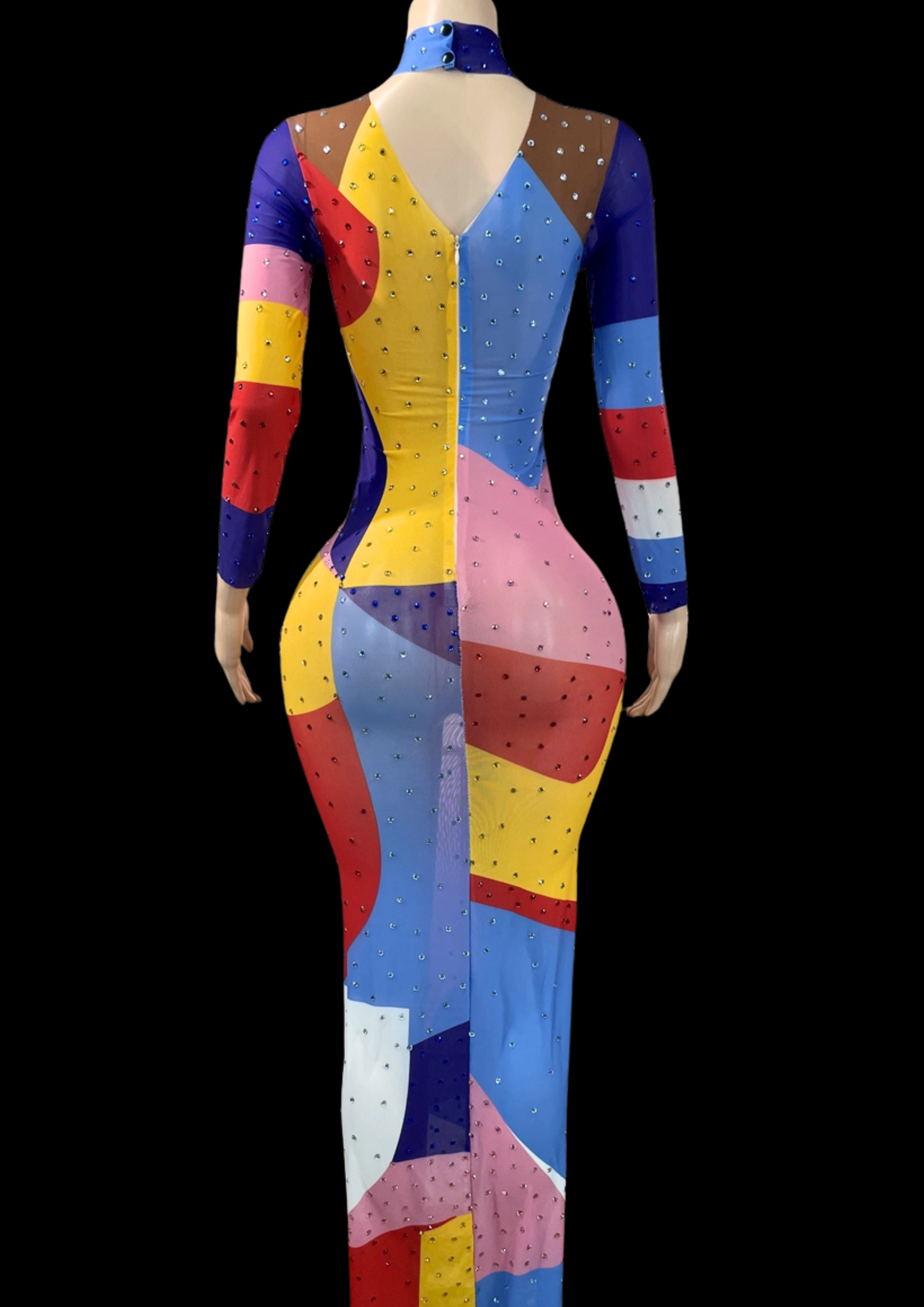 Maxi Dress: Abstract Canvas - Gorgeous Festival Outfits - Glamstone