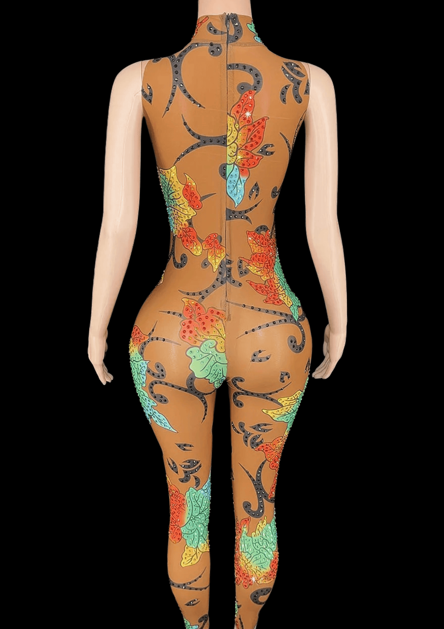 Party Jumpsuit: Flora - Brown - Gorgeous Festival Outfits - Glamstone