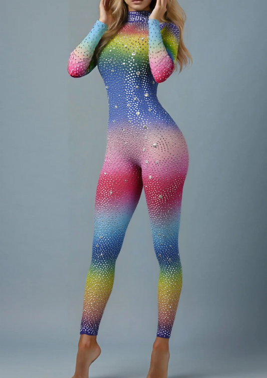 Party Jumpsuit: Starlight in gradient colors with sparkling details.