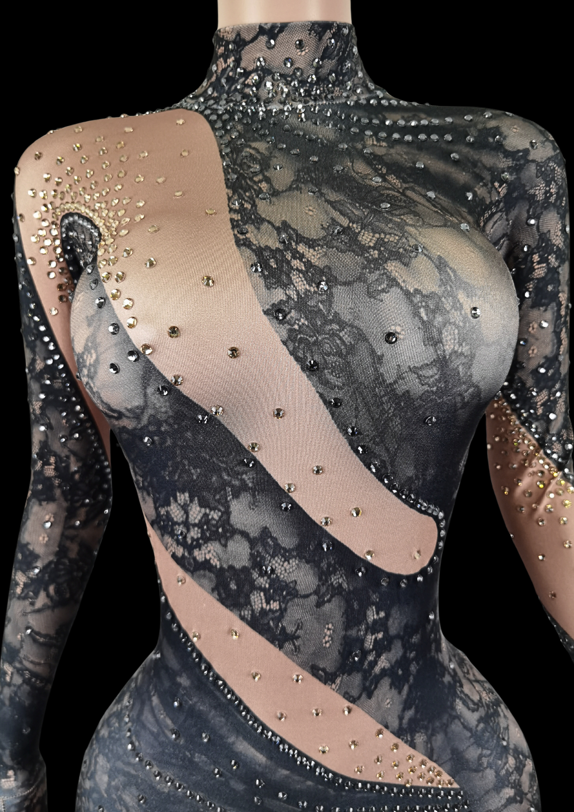 Party Jumpsuit: Lace Noir - Gorgeous Festival Outfits - Glamstone