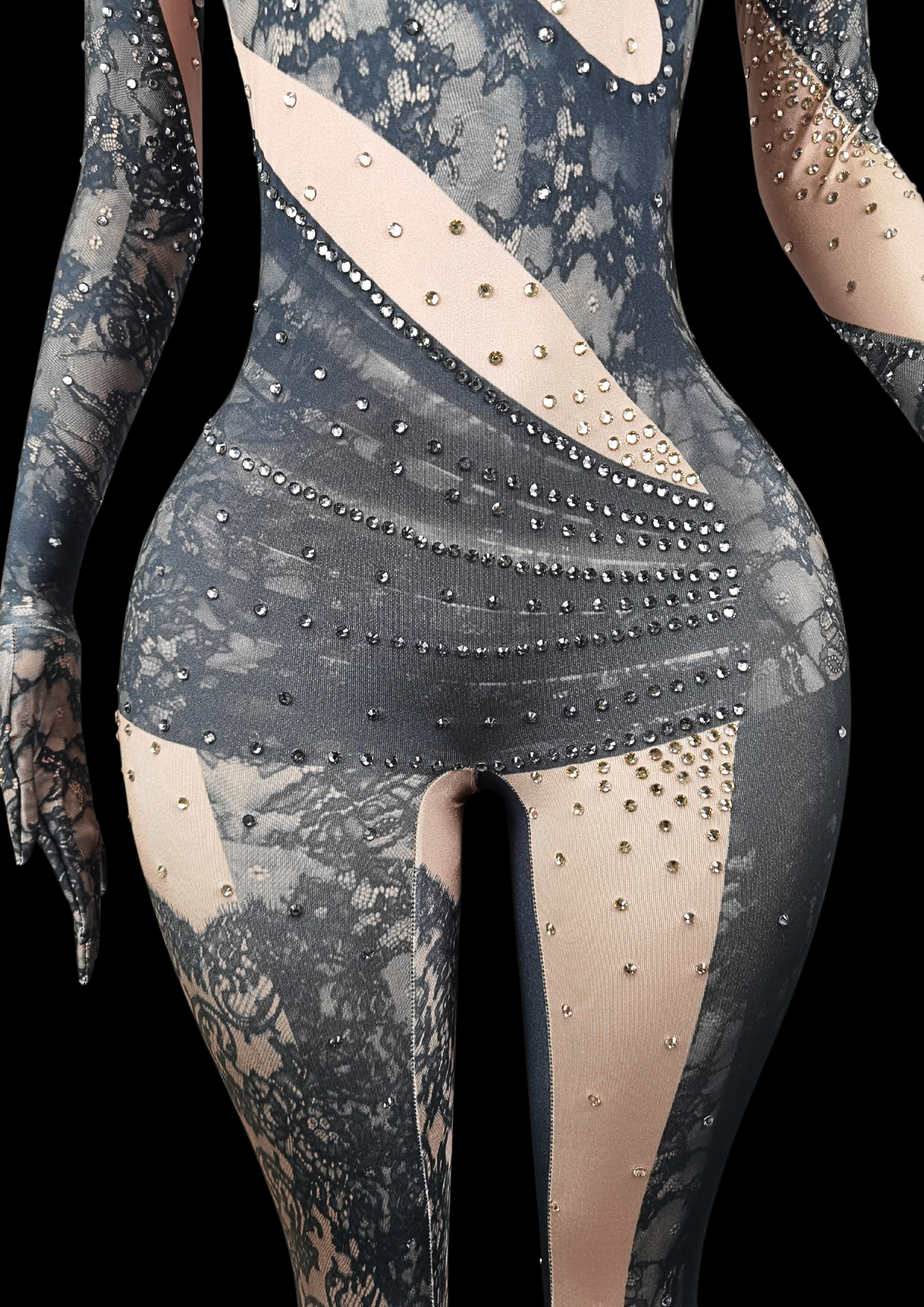 Party Jumpsuit: Lace Noir - Gorgeous Festival Outfits - Glamstone