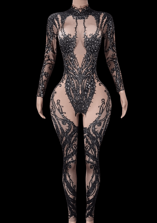 Party Jumpsuit: Dark Elegance - Gorgeous Festival Outfits - Glamstone