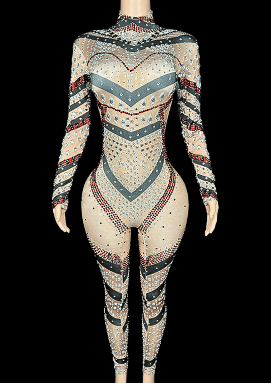 Party Jumpsuit: Candy Cane - Gorgeous Festival Outfits - Glamstone