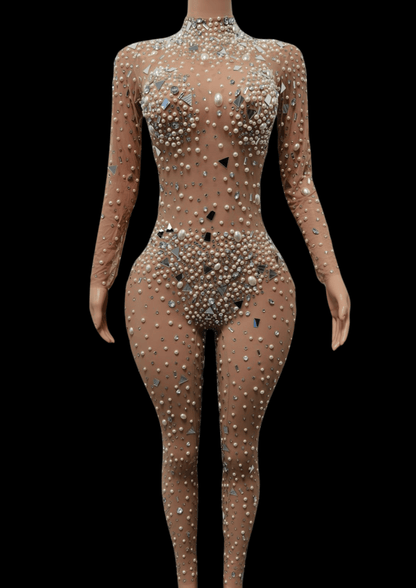 Party Jumpsuit: Nude Radiance - Gorgeous Festival Outfits - Glamstone