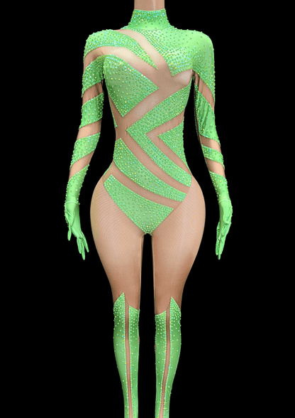 Party Jumpsuit: Neon Pop - Inspired by Jennifer Lopez - Gorgeous Festival Outfits - Glamstone