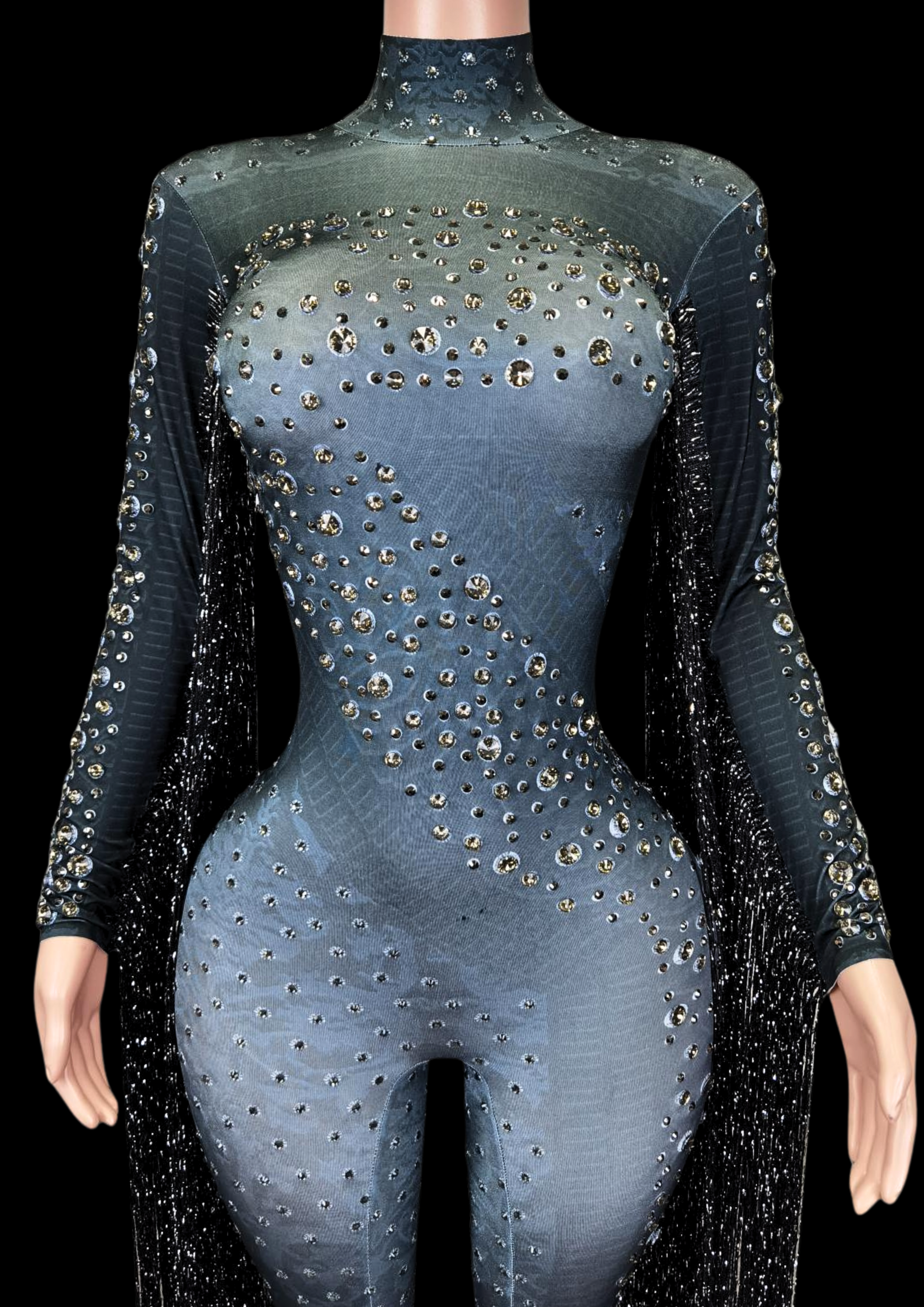Party Jumpsuit: Black Galaxy - Gorgeous Festival Outfits - Glamstone