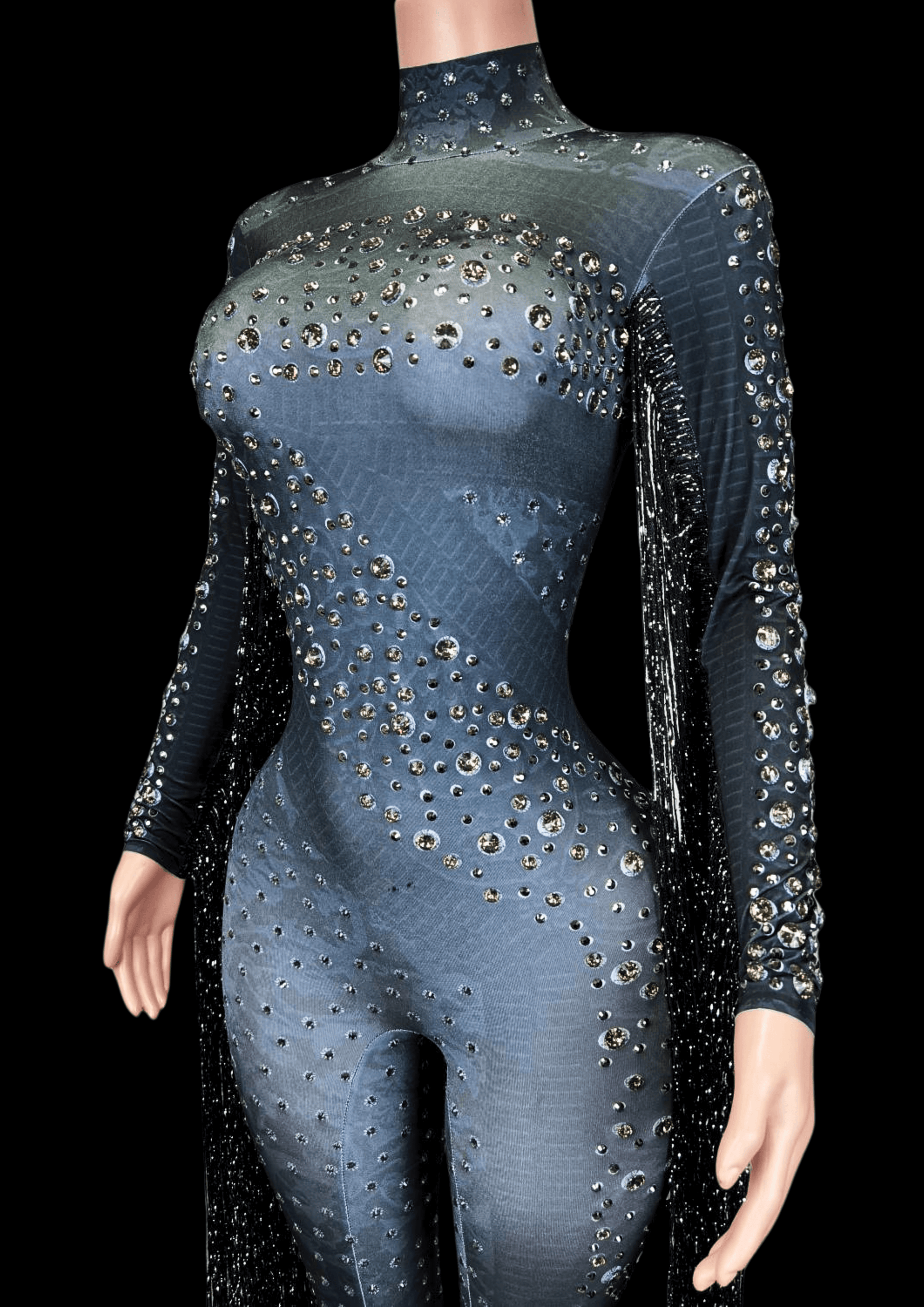Party Jumpsuit: Black Galaxy - Gorgeous Festival Outfits - Glamstone