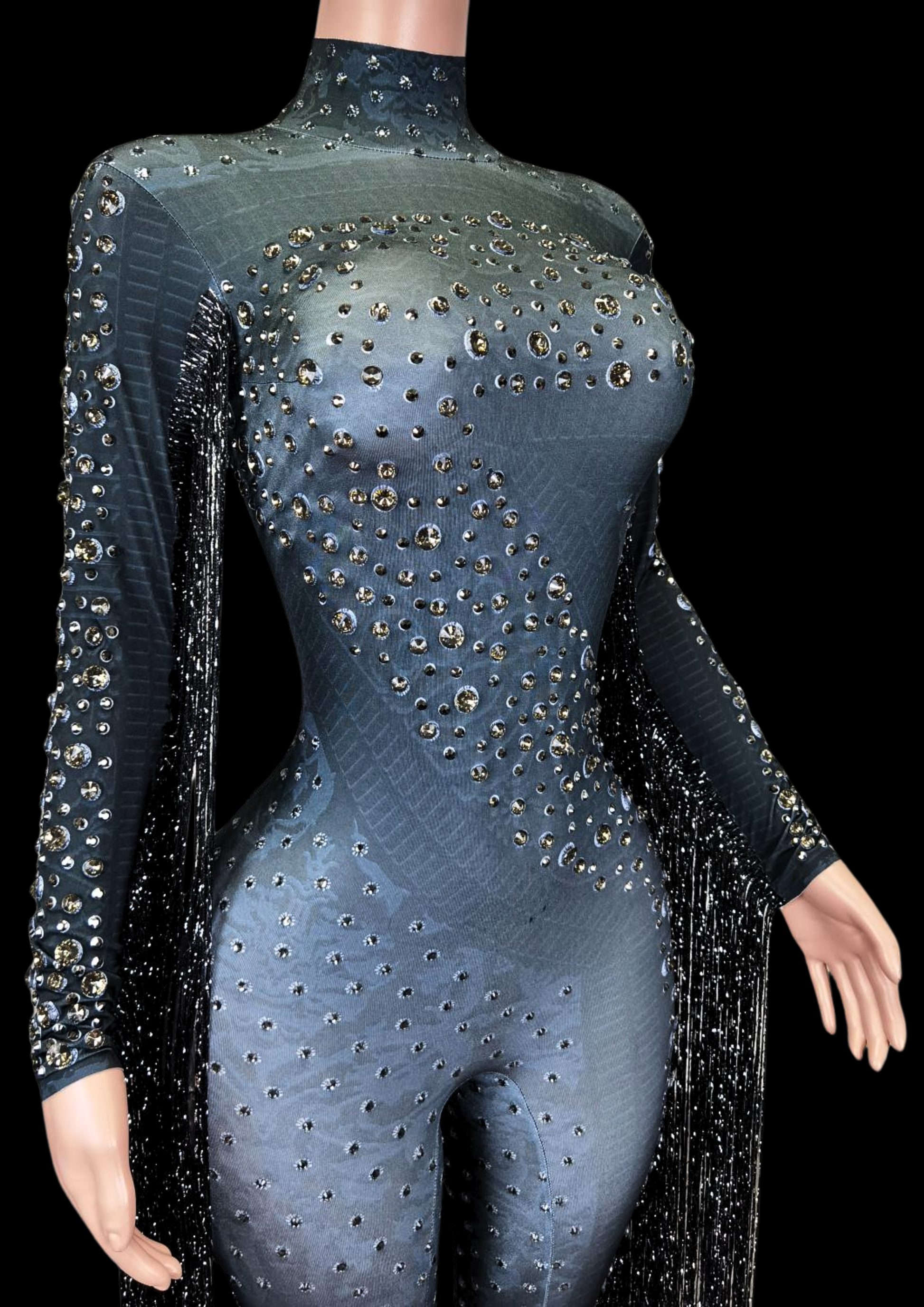 Party Jumpsuit: Black Galaxy - Gorgeous Festival Outfits - Glamstone