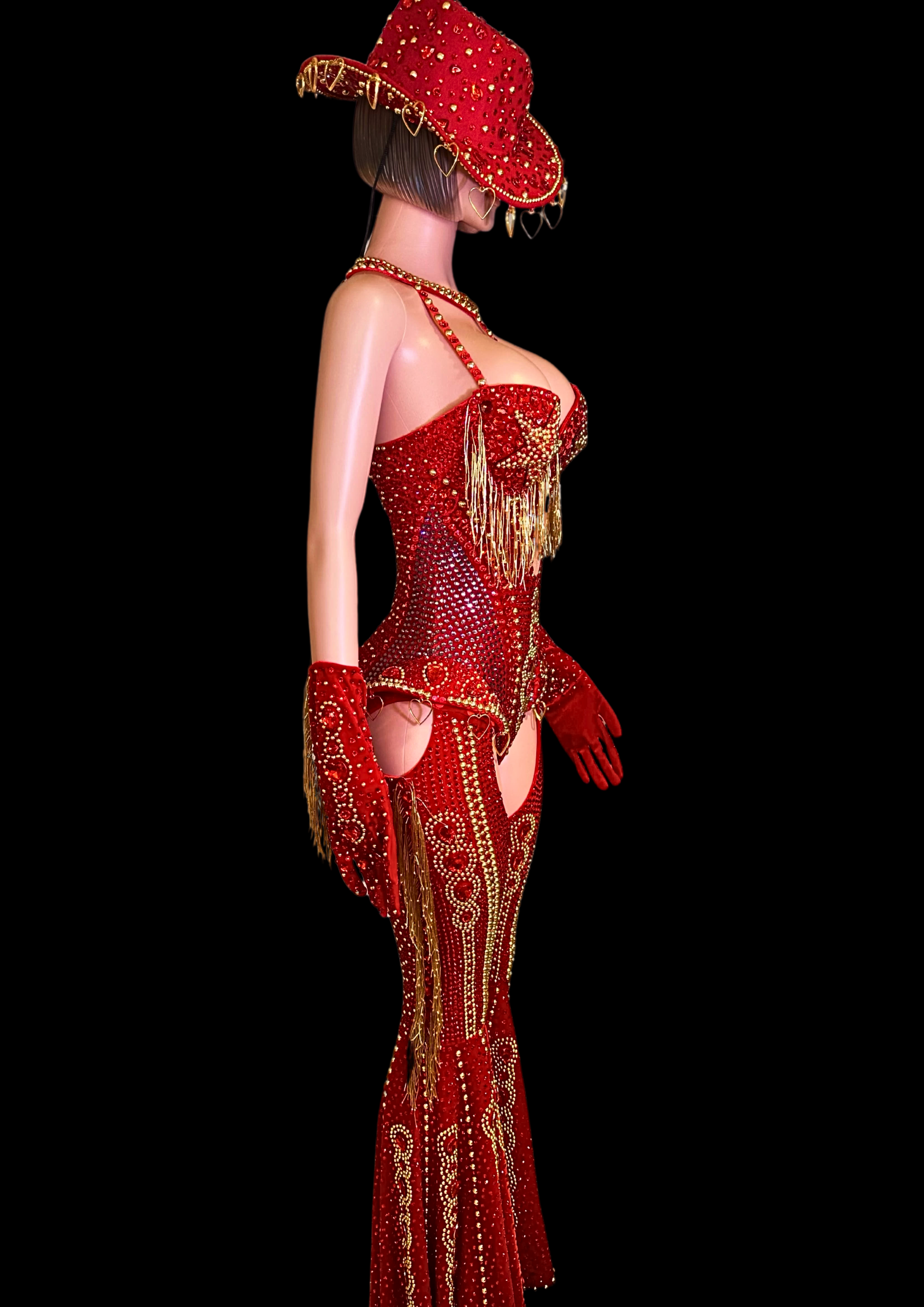 Party Costume Set: Crimson Rodeo - Inspired by Beyoncé - Gorgeous Festival Outfits - Glamstone