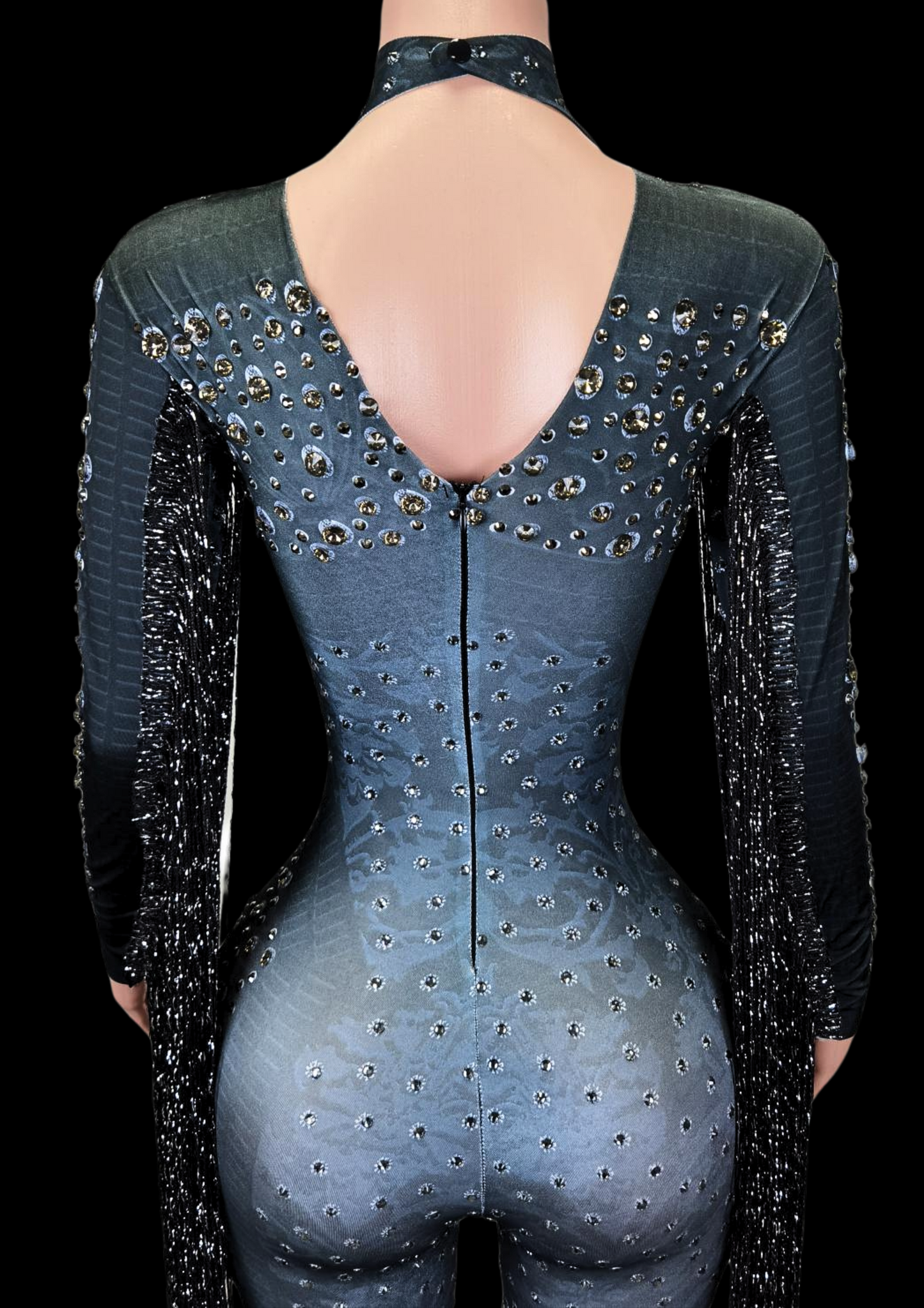 Party Jumpsuit: Black Galaxy - Gorgeous Festival Outfits - Glamstone