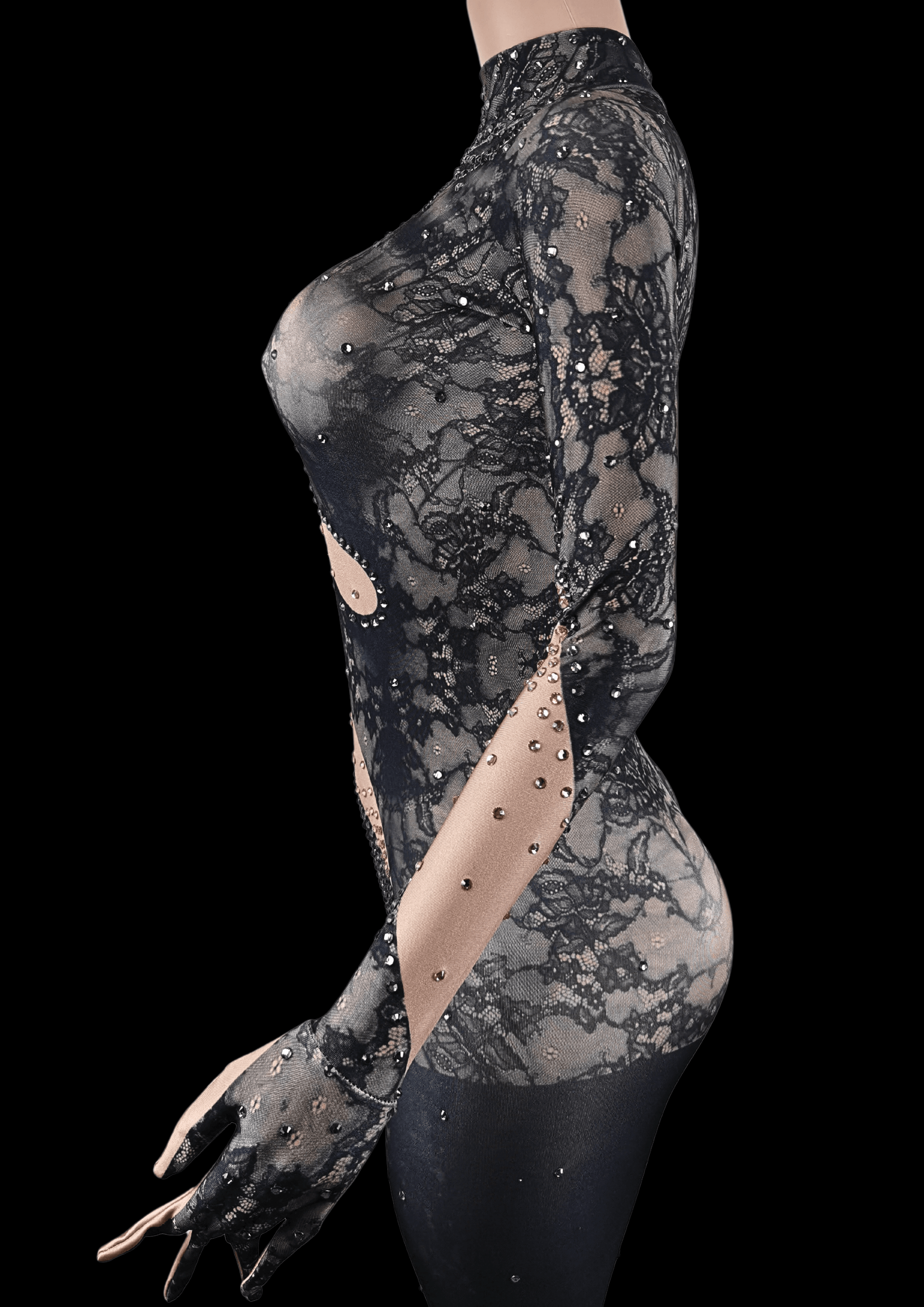 Party Jumpsuit: Lace Noir - Gorgeous Festival Outfits - Glamstone