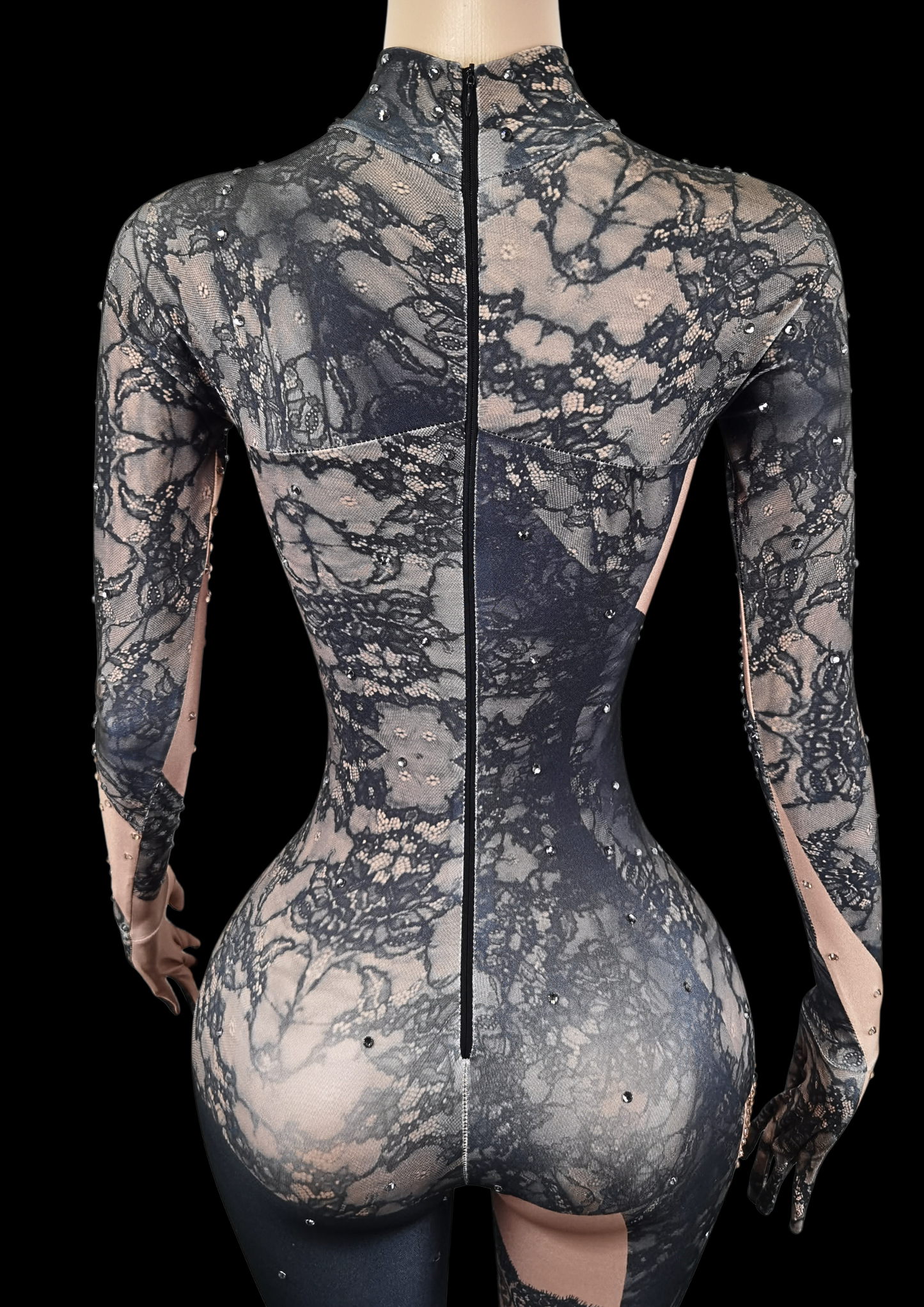 Party Jumpsuit: Lace Noir - Gorgeous Festival Outfits - Glamstone
