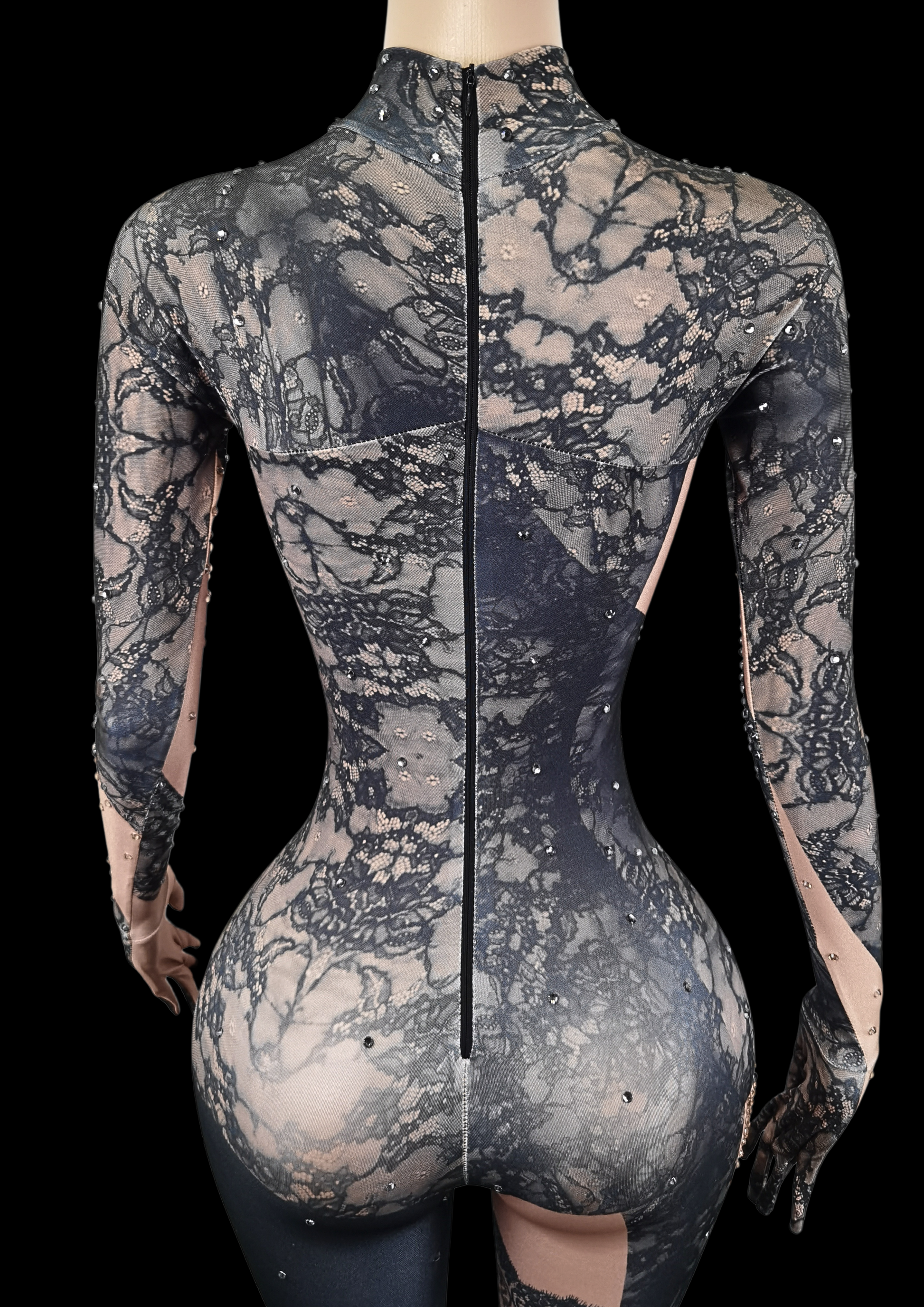 Party Jumpsuit: Lace Noir - Gorgeous Festival Outfits - Glamstone