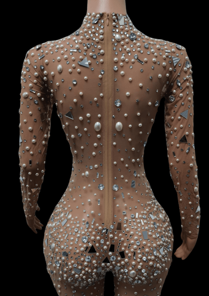 Party Jumpsuit: Nude Radiance - Gorgeous Festival Outfits - Glamstone