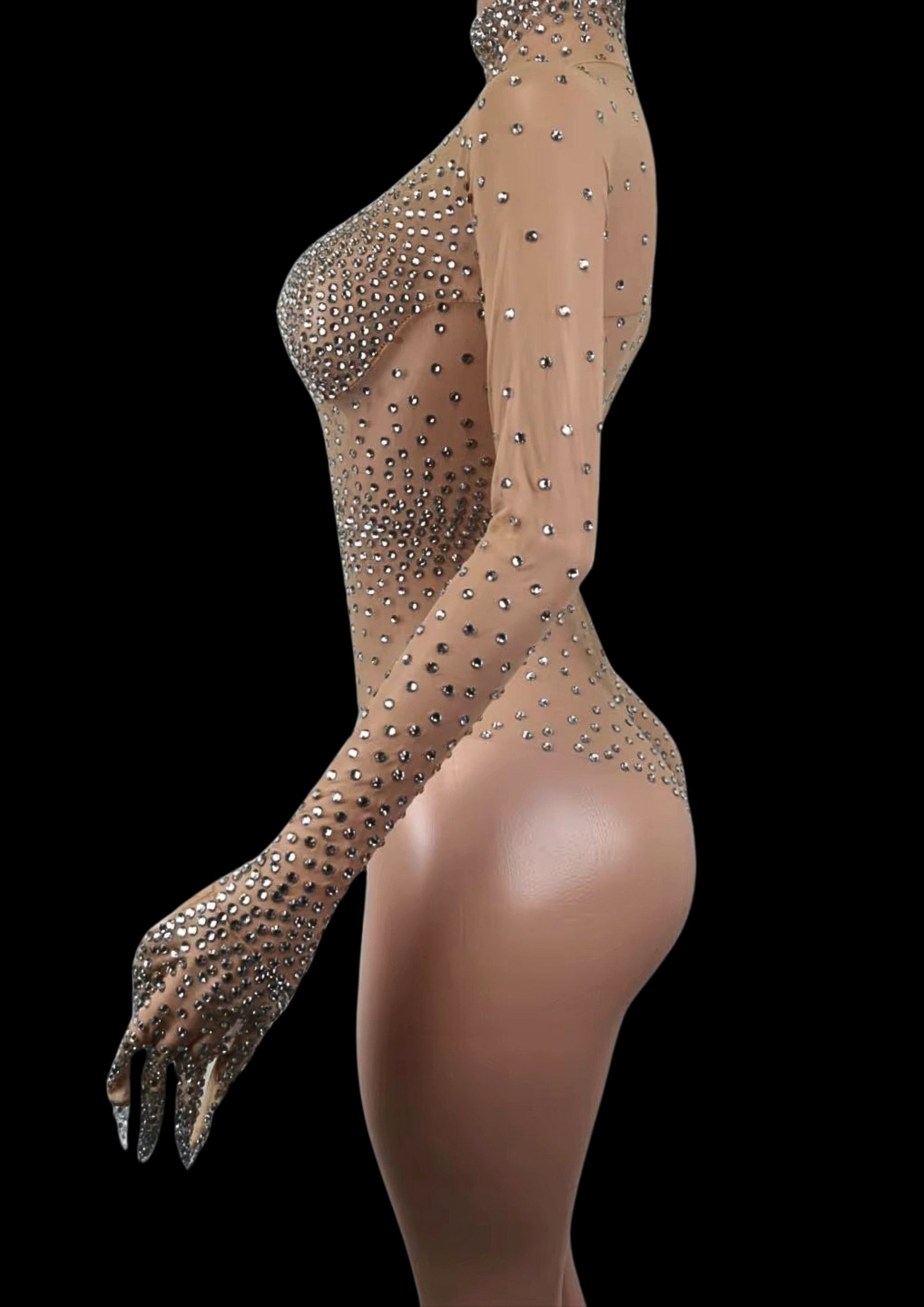 Party Romper with soft sparkle detailing on mannequin.
