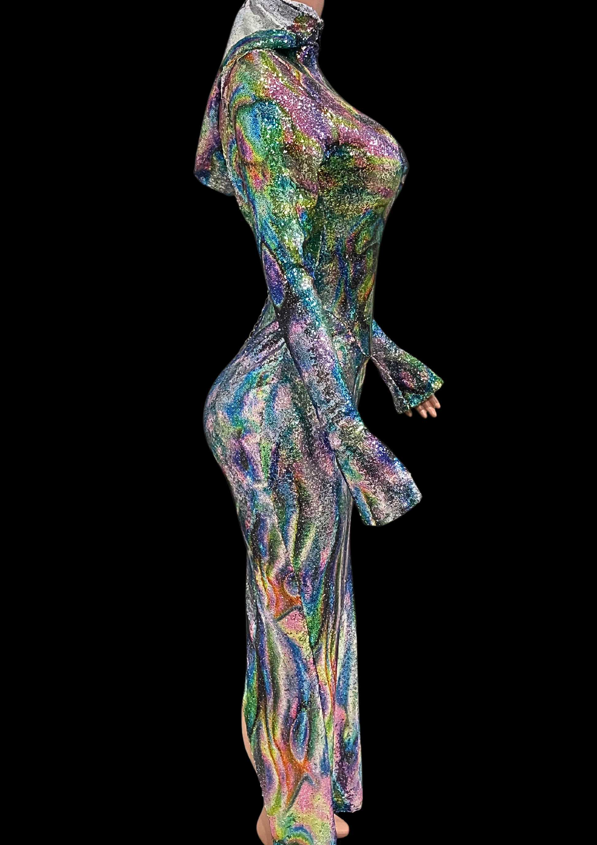 Maxi Dress: Holographic Fusion - Gorgeous Festival Outfits - Glamstone