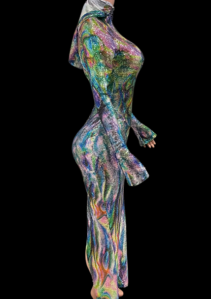 Maxi Dress: Holographic Fusion - Gorgeous Festival Outfits - Glamstone