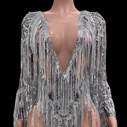 Party Romper: Silver Sway - Gorgeous Festival Outfits - Glamstone