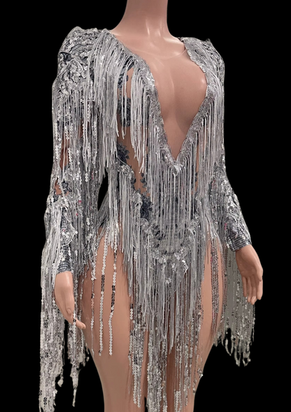 Party Romper: Silver Sway - Gorgeous Festival Outfits - Glamstone