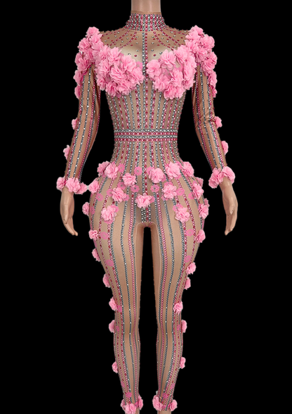 Party Jumpsuit: Petal Passion - Pink - Gorgeous Festival Outfits - Glamstone