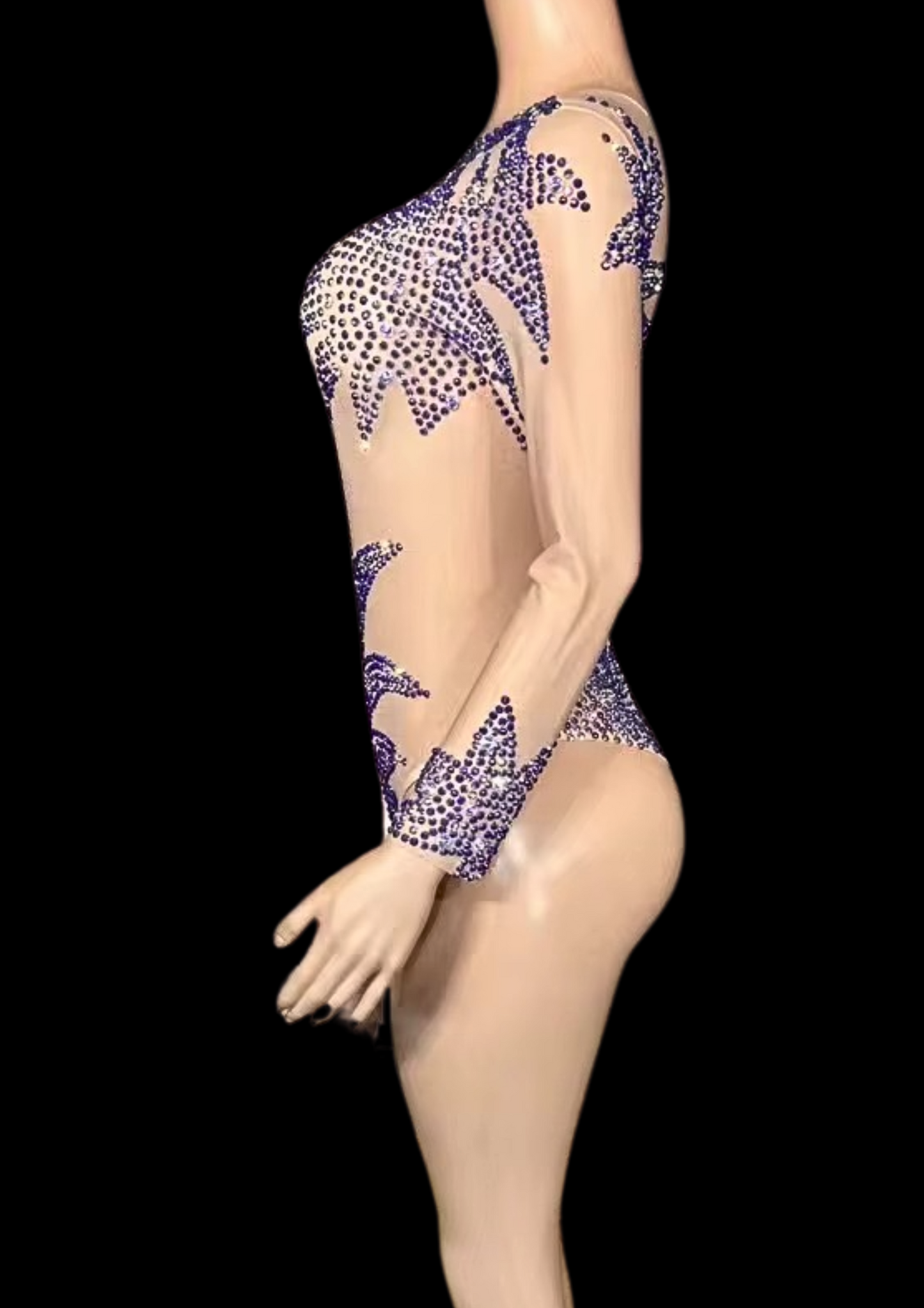 Party Romper: Starburst Dream with sparkling design on mannequin