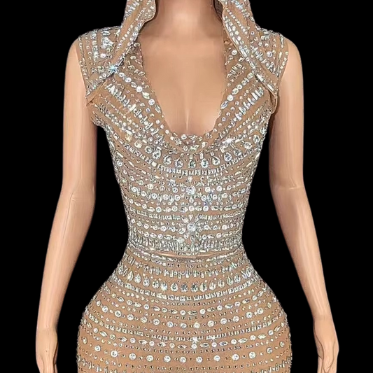 Co-Ord Set: Starlit Siren pants set with sparkling embellishments.