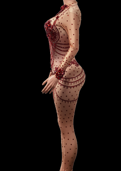 Party Jumpsuit: Red Affair - Gorgeous Festival Outfits - Glamstone