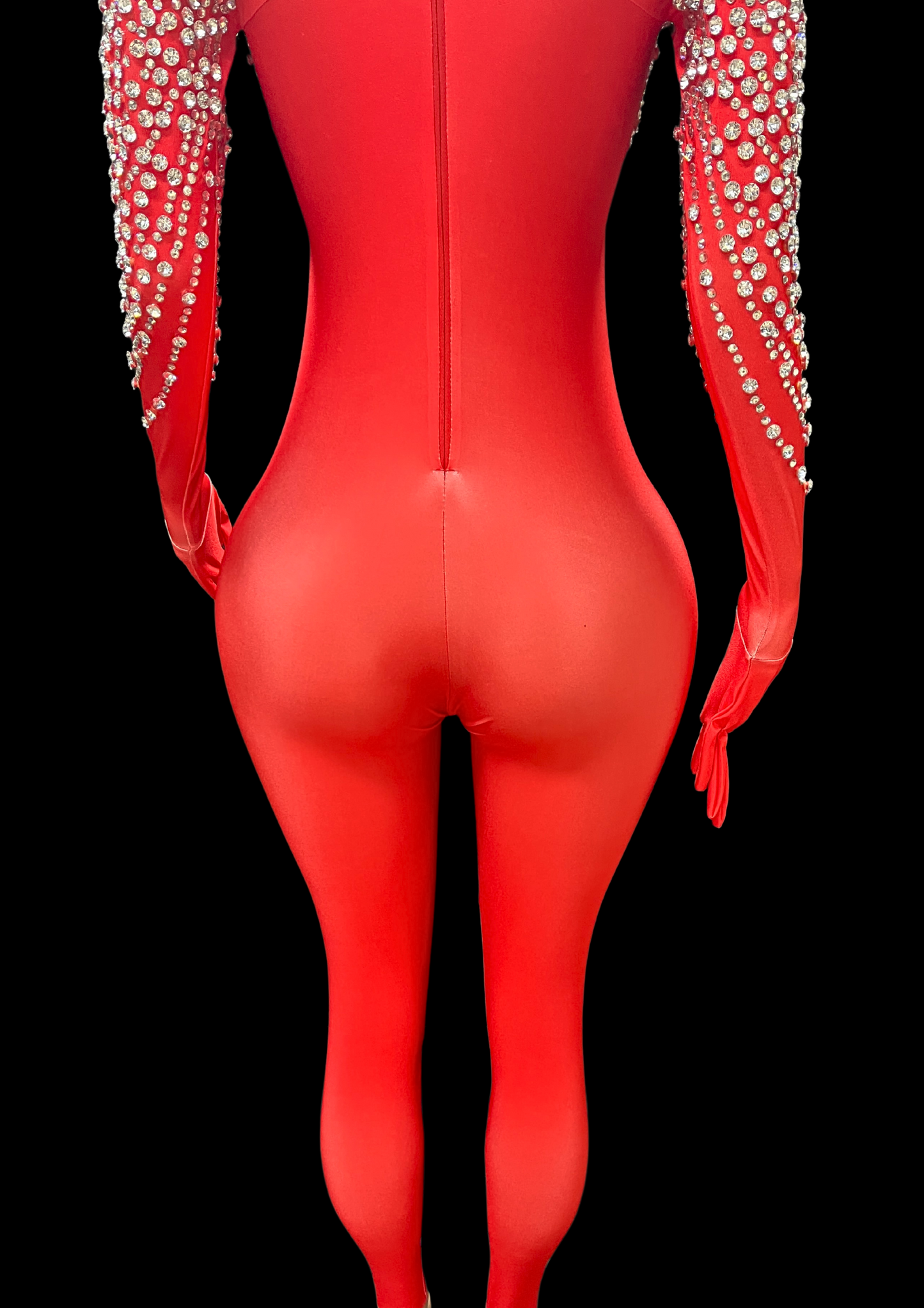 Party Jumpsuit: Crystal Shine - Red - Gorgeous Festival Outfits - Glamstone