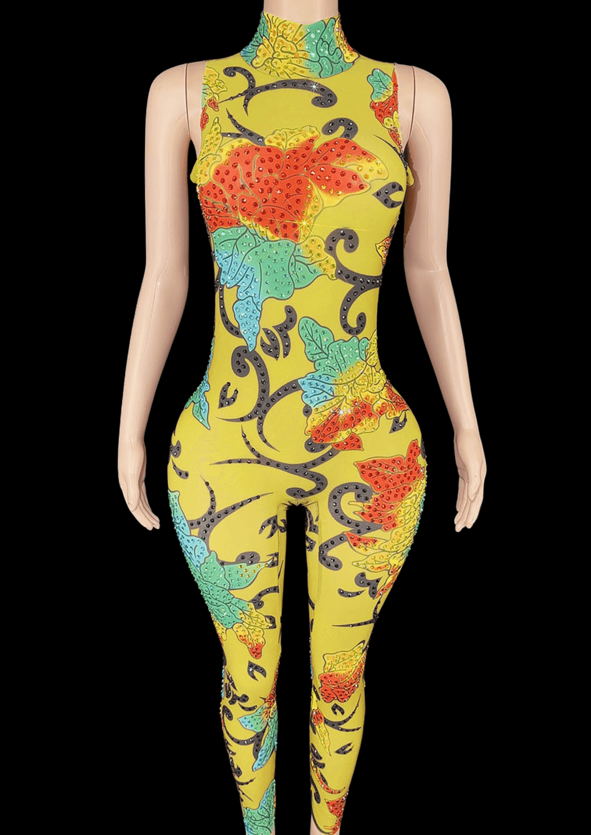 Party Jumpsuit: Flora - Yellow - Gorgeous Festival Outfits - Glamstone