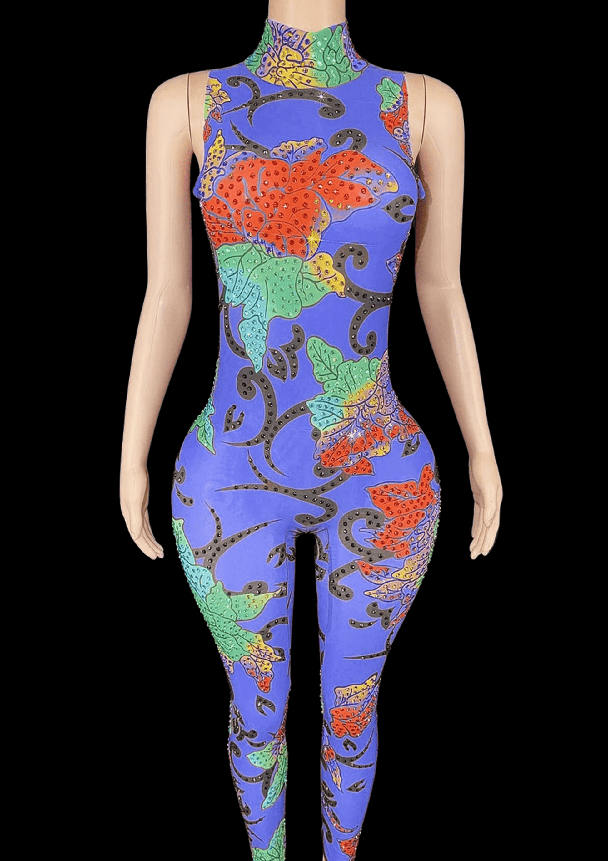 Party Jumpsuit: Flora - Blue - Gorgeous Festival Outfits - Glamstone