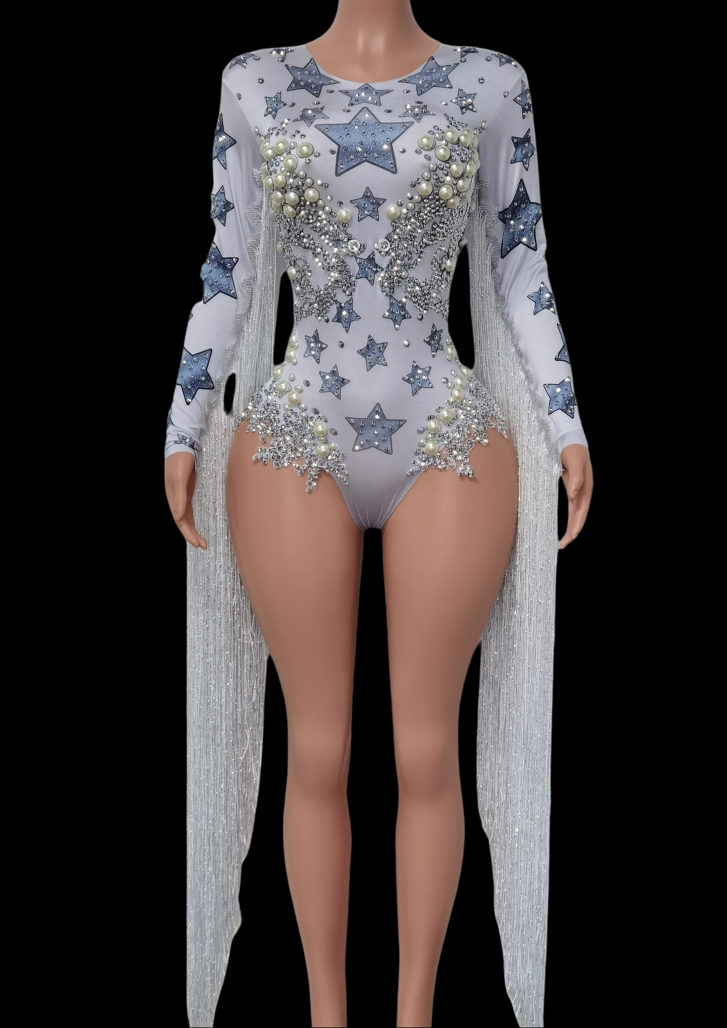 Party Romper Chloe with star embellishments and elegant design.