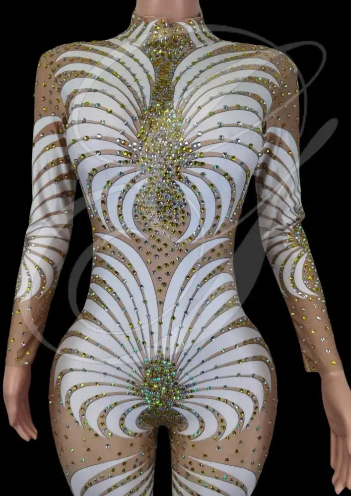 Party Jumpsuit: Marcella - White - Gorgeous Festival Outfits - Glamstone