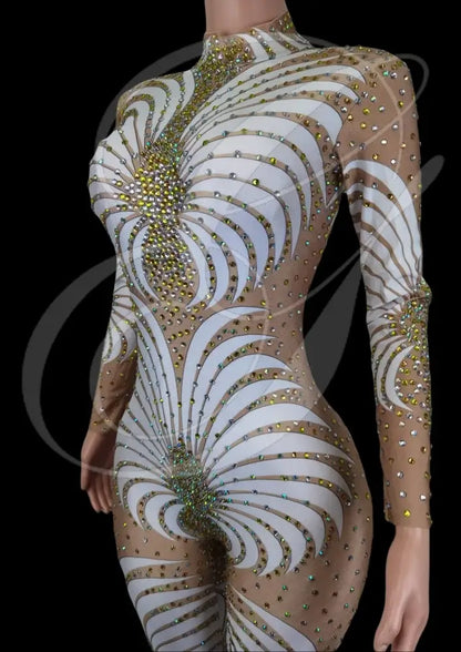 Party Jumpsuit: Marcella - White - Gorgeous Festival Outfits - Glamstone