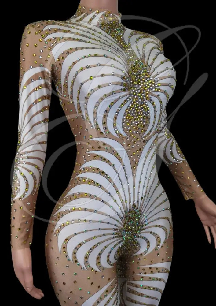 Party Jumpsuit: Marcella - White - Gorgeous Festival Outfits - Glamstone