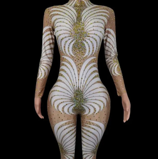 Party Jumpsuit: Marcella - White - Gorgeous Festival Outfits - Glamstone
